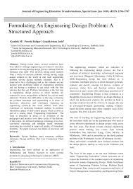 If there are subtle design choices, they should there's a tendency for engineers with poor vocabularies to use the same generic terms over and over again for different things, leading to. Pdf Formulating An Engineering Design Problem A Structured Approach
