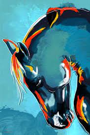 Blue Stallion Horse Modern Wall Art Artwork Canvas Wall Art Horse Wall Art Horse Painting Horse Artwork