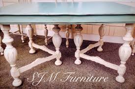 I have a 1920's jacobean style dining set, it needs some work, coming unglued in a few spots, but overall ok condition. Antique Jacobean Style Dining Set From The 1920 S Painted In Robins Egg Blue An Vintage Painted Furniture Furniture Makeover Diy Dresser Gold Painted Furniture