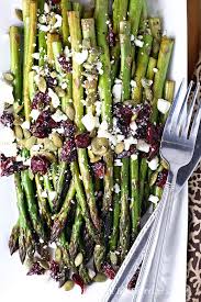 Maple Balsamic Roasted Asparagus With Cranberries And Feta Recipe Asparagus Side Asparagus Recipe Asparagus Side Dish