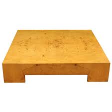 The beautiful pedestal coffee table from cool wood company modern decor large square contemporary. Mid Century Modern Large Low Parsons Square Burl Wood Coffee Table Milo Baughman At 1stdibs