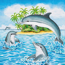 Praatplaat Dolfijnen Dolphin Art Dolphin Painting Cartoon Sea Animals