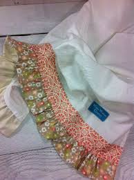 The material of the towels are not as thick as i hoped but the one i've used does the job fine. Ruffled Tea Towel In Coral And Tan By Whitewashed Comfort Etsy Tea Towels Tea Towels Diy Tea Towel Apron