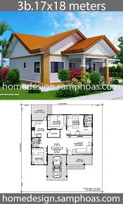 House Design Plans 17x18m With 3 Bedrooms Home Ideassearch Beautiful House Plans House Construction Plan Bungalow House Design