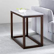 Wood Frame Side Table Marble Side Tables Side Table Wood Mid Century Side Table