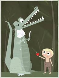 Hey Mr Crocodile It S 2013 You Need To Be Little More Green Embrace Your Vegan Side And Have A Graphic Design Photo Illustration Design Cute Illustration