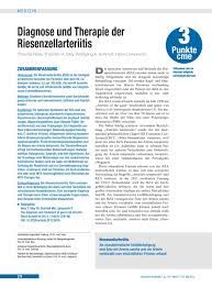 Diagnose Und Therapie Der Riesenzellarteriitis