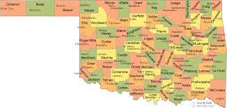 Oklahoma Map With Cities And Towns Oklahoma County Map