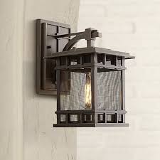Evanston 12 High Bronze Mesh Outdoor Wall Light 8n036 Lamps Plus Outdoor Wall Lighting Wall Lights Carriage Lights