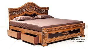 Tempat Tidur Ukir Klasik Jati Laci Wooden Bed Design Wood Bed Design Bed Furniture Set