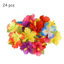 If you need splashes of color everywhere in your next floral arrangement, then this hibiscus is an excellent choice. 24pcs Artificial Hawaiian Hibiscus Flowers For Tabletop Party Decoration Buy From 3 On Joom E Commerce Platform