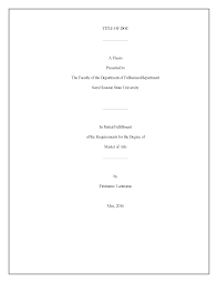 Title Page Thesis And Dissertation Research Guides At Sam Houston State University