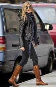 20 Looks With Leather Jackets Glamsugar Com I Love Jennifer Aniston Style Fashion Jacket Streetstyle Fashion Casual Style Autumn Fashion