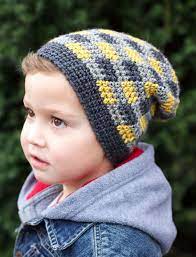 Plaid Slouchy Beanie Plaid Crochet Crochet Hat Pattern Knitting