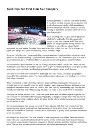 After the second attempt the car always starts and sometimes it will on the first attempt. Solid Tips For First Time Car Shoppers By Williamgsivrksbzx Issuu