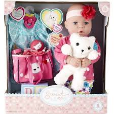 My Sweet Love 18 Baby Doll Gift Set With Bear Walmart Com Doll Gift Baby Dolls 18 Inch Baby Doll