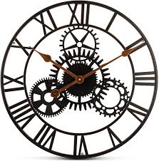 One is the kind that hangs on the wall. Wall Clock 20 Inch Decorative Wrought Iron Silent Quartz Industrial Gears Black Rustic Metal Roman Numeral European Steampunk Buy Large Industrial Wall Clocks Large Decorative Wall Clocks Vintage Metal Wall Clock Product On Alibaba Com