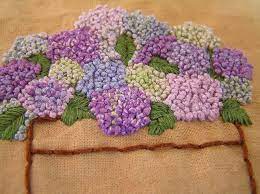 Embroidered Hydrangeas French Knot Embroidery French Knots Hand Embroidery