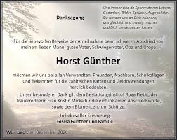 Wer einen geliebten menschen durch den tod verliert, möchte seine. Traueranzeigen Von Horst Gunther Trauer In Thueringen De