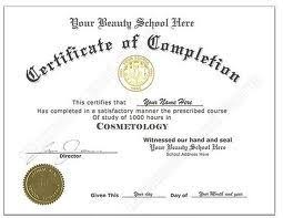 Cosmetology School Hours Required By State For Licensing Certificate Templates Degree Certificate Cosmetology License