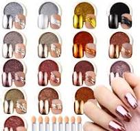 Holographic Powder Gel Nails