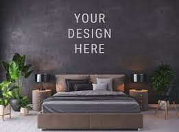 Bedroom Mockup Black Wall Mockup White Room Mockup Interior Etsy In 2020 Black Walls White Room Bedroom Wall