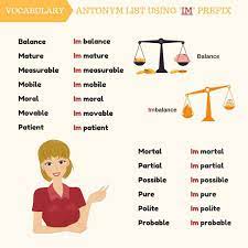 Antonym List Using Mis Dis Un Im In Prefixes Eslbuzz Learning English Learn English Prefixes Learn English Vocabulary
