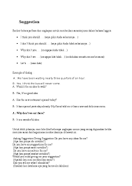 38 contoh soal suggestion dan advice bahasa inggris beserta jawaban Contoh Soal Pilihan Ganda Suggestion Dan Jawabannya Dapatkan Contoh