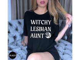 Witchy Lesbian Aunt Shirt Lesbian Girlfriend Gift Pregnancy - Etsy