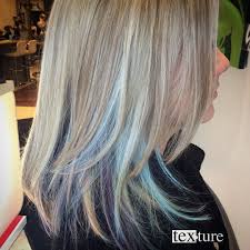 Texture Hair Salon On Instagram Peekaboo Blues And Purples Through Out Blonde Highlights By Ziad Well Blonde Highlights Gray Hair Highlights Peekaboo Hair