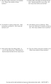 Solve the equation and find the solution. Linear Equations Word Problems Worksheet Two Step Integers Pdf Free Download Splendi Samsfriedchickenanddonuts
