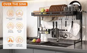 over the sink dish drying rack with