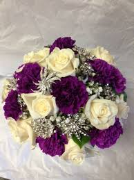 Free delivery and returns on ebay plus items for plus members. White Rose And Purple Carnation Bling Wedding Bouquets Winter Wedding Wedding
