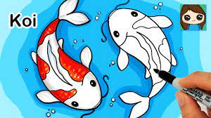 For the mouth, draw a backwards 3, then create the tail by drawing a line curving inwards to the large triangle. How To Draw A Koi Fish Youtube