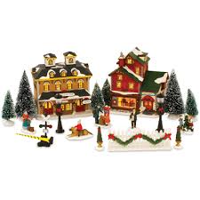 Newchic offer quality christmas village sets at wholesale prices. 21 Piece Christmas Village Set Walmart Com Walmart Com