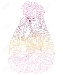 Find high quality santa muerte wallpapers and backgrounds on desktop nexus. Beautifull Girl With Santa Muerte Make Up Wearing A Patterned Royalty Free Cliparts Vectors And Stock Illustration Image 128232380
