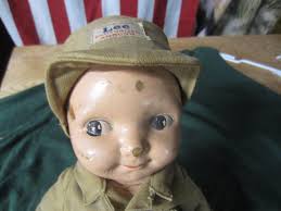 Vintage antique BUDDY LEE DOLL damaged LEE sanforized COVERALLS overalls &  HAT