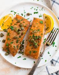 The crispy skin of this fried hearty salmon puts its texture in a class all its own. Salmon Meuniere Recipe Botw Deporecipe Co