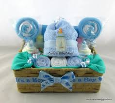Baby Shower Gift Basket Baby Diaper Cake Baby Washcloth Gift Etsy Baby Shower Baskets Baby Shower Gift Basket Baby Gift Basket