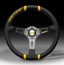 momo steering wheel drifting deep dish black leather yellow 350mm 13 8 in part drf35bk1y by momo http www steering wheel wheel car accessories