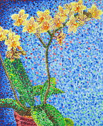 Pointillist Orchids By Madame Kikue On Deviantart Painting Tutorial Abstract Pointalism Art Painting