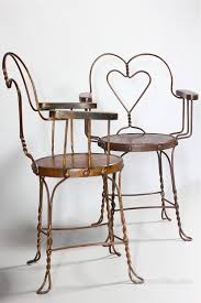 Antique Armchairs Occasional Chairs Stools Pair Of Vintage American Ice Cream Parlour Chairs An Unus Parlor Chair Round Back Dining Chairs Wooden Armchair