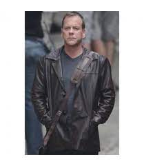 Jack Bauer Leather Jacket 24 Series Kiefer Sutherland Coat Brown Leather Jacket Men Leather Jacket Leather Jacket Men