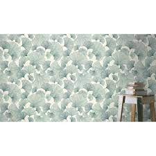 papier peint vinyle sur intisse motif gingko vert leroy merlin papier peint vinyle papier peint papier peint motif