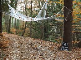 Spider Web In Trees Halloween Even More Haunts Along The Haunted Hayrides Houses Walks Haunted Hayride Hayride Haunted Trail Ideas