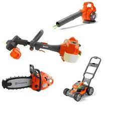 Husqvarna Toy Battery Powered Leaf Blower Lawn Mower Lawn Trimmer And Chainsaw Chainsaw Lawn Mower Outdoor Tools