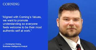 As Transgender Day of Visibility approaches, Corning reaffirms its  commitment to provide an inclusive environment where all employees can  thrive. Christopher Ersing (He, Him), Business Intelligence Analyst at  Corning, plays a vital