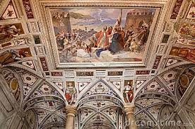 This Renaissance Ceiling Features Biblical Characters And Pointed Arches Italian Renaissance Renaissance Ancient