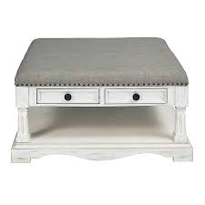 Center your living room or entertaining space, and your attention, around this cocktail table, for sleek, smart panache. Ivory And Gray Upholstered Square Coffee Table Kirklands