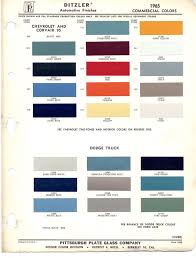Ditzler 1965 Commercial Colors 2 Paint Color Chart Truck Paint Chevrolet